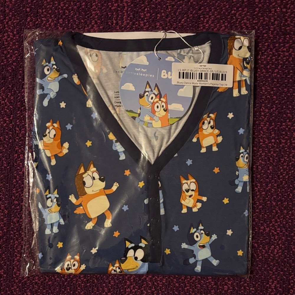 Little Sleepies Navy Blue Bluey & Friends Pajama Top